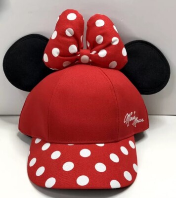 Walt Disney World Minnie Mouse Baseball Cap With Ears & Polka Dots • NEW-image
