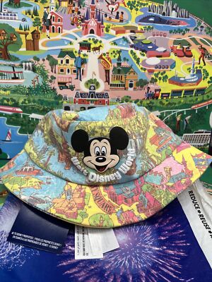 Disney Spirit Jersey Vault Collection Map Bucket hat 50th Anniversary Pattern D-image