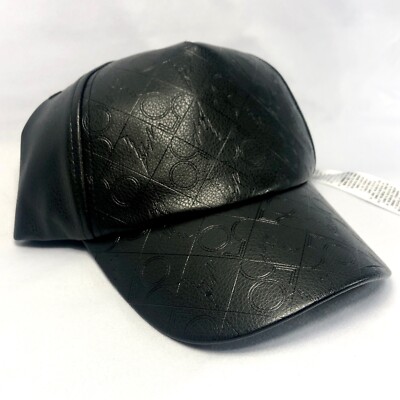 Walt Disney World 50th Anniversary Logo Black Baseball Cap Hat Faux Leather NEW-image