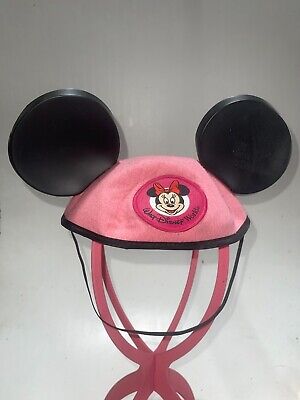 Vintage Minnie Mouse Walt Disney World Pink Hat Youth 54cm W/ Embroidery Name-image