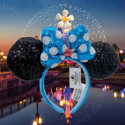 Disney‘Parks Timeless Flower Limited Hat  Minnie Ears Polka Dot Headband-image
