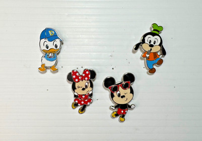 Mickey Mouse and Friends Cuties Disney Pin Trading Set of 4 Donald Minnie Goofy-image