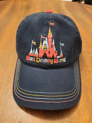 Walt Disney World Baseball Cap ~ Blue w/Colorful Stitching~Adult Size~NEW w/Tag-image