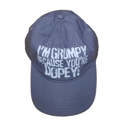 Walt Disney World Baseball Cap I'm Grumpy Because Your Dopey Dwarf Grey Adult OS-image