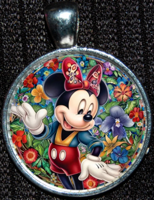 Minnie Mouse Walt Disney World Disneyland Silver Jewelry Pendant Necklace-image