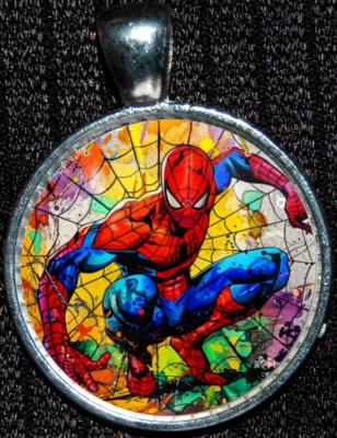 Spiderman Peter Parker Avengers Superhero WDW Disney Silver Pendant Necklace-image