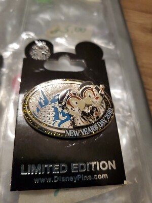 Disney Trading Pin Chip and Dale Walt Disney World Happy New Year 2010  -image