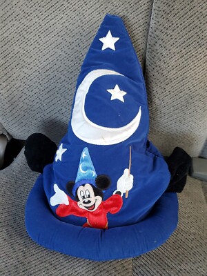 Walt Disney World Mickey Mouse Vintage Hat Blue Youth Fantasia Wizard Sorcerer -image