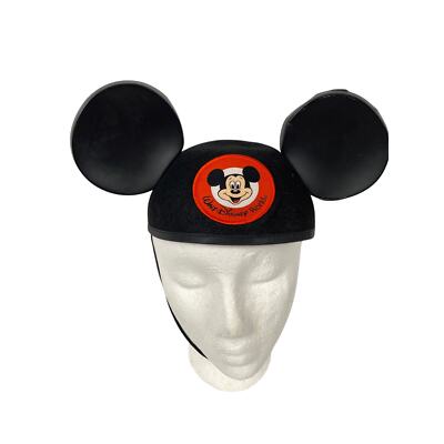 Disney Walt Disney World Mickey Mouse Ears Hat Cap Black Velvet Adult-image