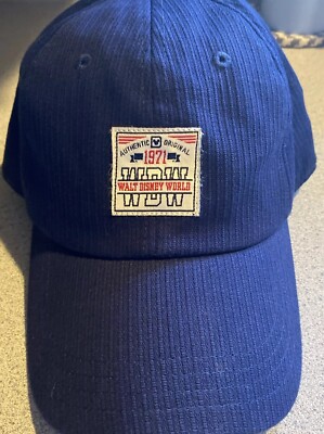 Disney Parks Cap Hat Walt Disney World Blue Corduroy Adjustable Fast Ship-image