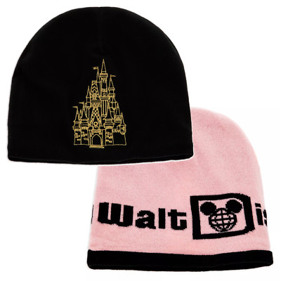 Disney Parks Walt Disney World Reversible Beanie Winter Hat Fleece Knit Adult-image