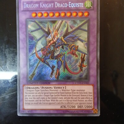 DRAGON KNIGHT DRACO-EQUISTE-SECRET RARE-LIMITED EDITION-CT07-EN003 Brand New-image
