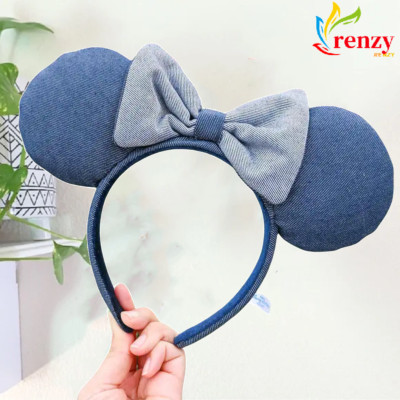Japan Tokyo Disney Resort Store Minnie Denim Ears Headband Disney Parks US-image