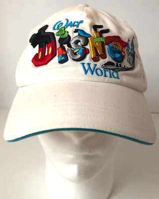 Walt Disney World Hat Embroidered Disney Characters Logo White Cap Adult-image