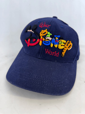 Walt Disney World Unisex Blue Character Lettering Embroidered Baseball Cap Hat-image
