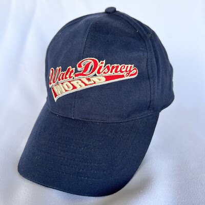 Walt Disney World Retro Ribbon Logo Official Blue Adjustable Baseball Hat Cap-image