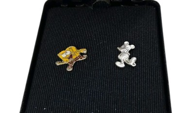 Walt Disney World Winnie Sterling Silver Stud Earrings 1 Mickey / 1 Spongebob-image