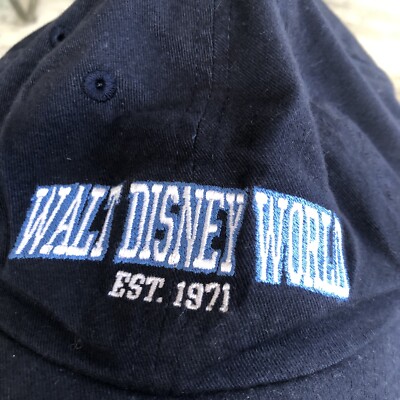 Walt Disney World Mens Baseball Cap Adjustable Blue Cotton Solid Embroidered-image