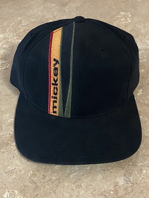 Vintage 90’s Mickey Walt Disney World Snapback Hat Cap Black-image