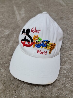 Walt Disney World White Cotton Adjustable Adult Baseball Cap Hat Embroidered-image