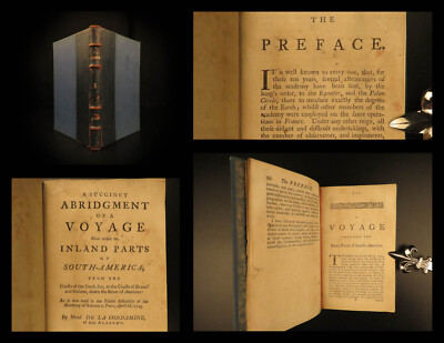 1747 1ed English Condamine Science Voyage Equador South America Amazon Geography-image
