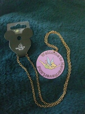 NWT Disney Parks Tinker Bell Necklace Peter Pan Walt Disney World Jewelry-image