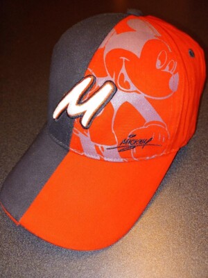 MICKEY MOUSE Baseball Cap Hat Unisex Red/Black Walt Disney World OSFA ADJ VGC-image
