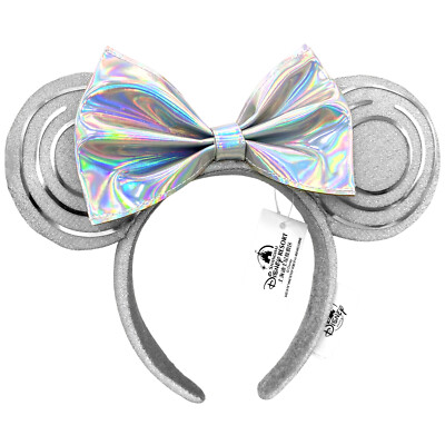 Shanghai DisneyParks Tron Mickey Mouse Ears Headband Minnie Silver Bow Ears New-image