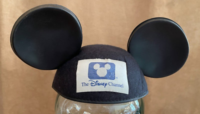 Vintage Mickey Mouse Ears Walt The Disney Channel World Made USA Black hat cap-image