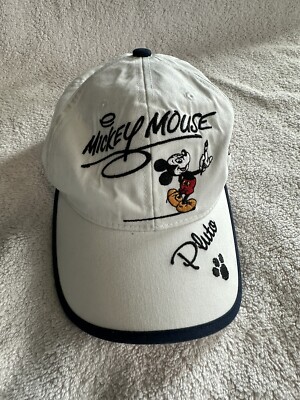 Walt Disney World Mickey Mouse Minnie Goofy Pluto Donald Signatures Beige Cap-image