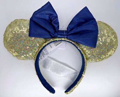 Disney Gold Shimmer Blue WDW 50th EARidescent Minnie Mouse Ears Headband 2022-image