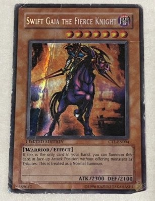 Swift Gaia the Fierce Knight CT1-EN004 MISPRINT DAMAGED Secret Rare No holo-image