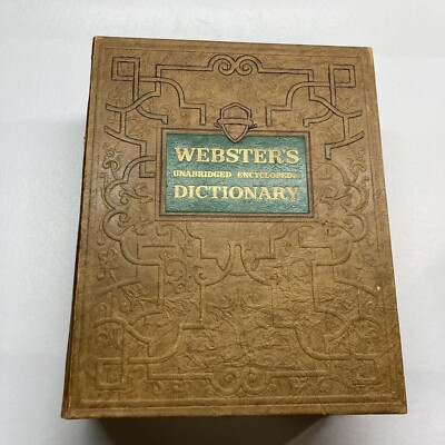 VINTAGE 1957 WEBSTERS UNABRIDGED ENCYCLOPEDIC DICTIONARY ENGLISH Leather-image