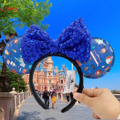 Disney Parks Loungefly Blue Characters Chibi Minnie Mouse Ears Headband❤️-image