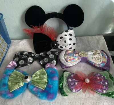 Disney Ears Interchangeable Bow - Headband with 5 Bows LOT-image
