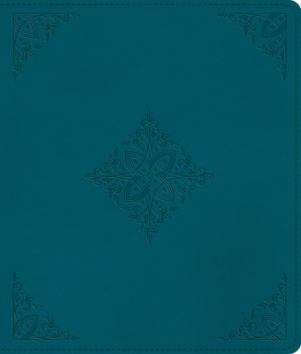 ESV Journaling Bible Deep Teal Fleur-De-Lis Design-image