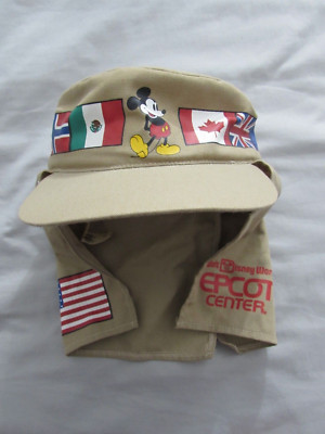 NEW Vtg Walt Disney World Epcot Center Mickey Mouse Painters Hat Flags Ear Flaps-image