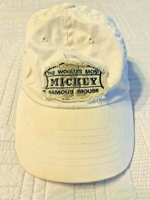 VINTAGE MICKEY MOUSE BASEBALL HAT ADJUSTABLE WALT DISNEY WORLD TRUCKER DESTRESS-image