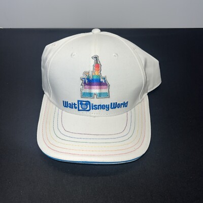 Rainbow Logo Walt Disney World Hat Adjustable Pre Owned Cut Tags-image