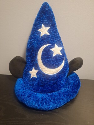 Disney Parks Mickey Mouse Blue Fantasia Sorcerer's Wizard Hat w/ Ears Adult Size-image