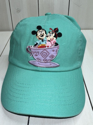 Disney Parks Walt Disney World TEACUPS Mickey/Minnie Mouse Teal Cap/Hat Adult-image