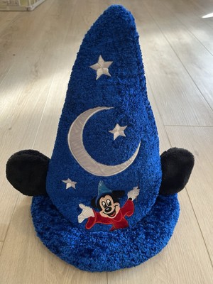 Vintage Walt Disney World Mickey Mouse Fantasia Sorcerer Wizard Hat Blue W/ Ears-image