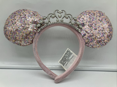 Minnie Mouse Disney Parks Tiara Sequin Princess Crown Ears Headband Pink-image