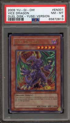 Yu-Gi-Oh! Vice Dragon Duel Disk Yusei Version Promo DDY1-EN001 PSA 8-image