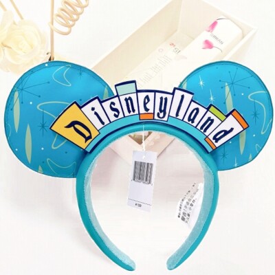 Disney Parks D23 Expo Disneyland Retro Marquee Sign Minnie Ears Headband-image