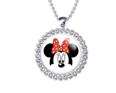 NEW MINNIE 22 INCH NECKLACE WALT DISNEY WORLD JEWELRY MICKEY DISNEYLAND RED BOW-image