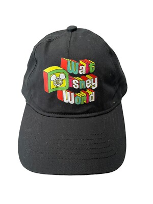 Walt Disney World Disney Parks Retro Logo Bright Baseball Cap Hat Adult Black-image