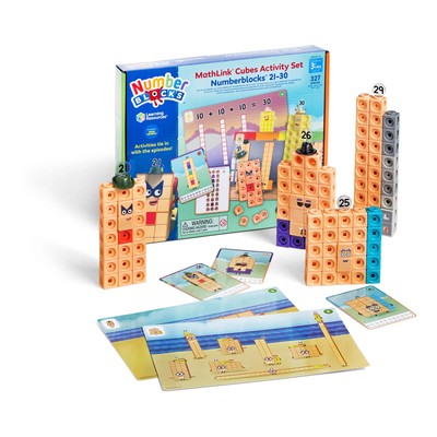 Learning Resources MathLink Cubes Numberblocks 21–30 Activity Set, Toys for 3 Ye-image