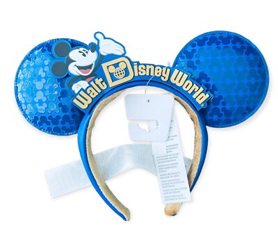 Disney Parks WDW Walt World Blue Making Magic Mickey Mouse Ears Headband 2022-image