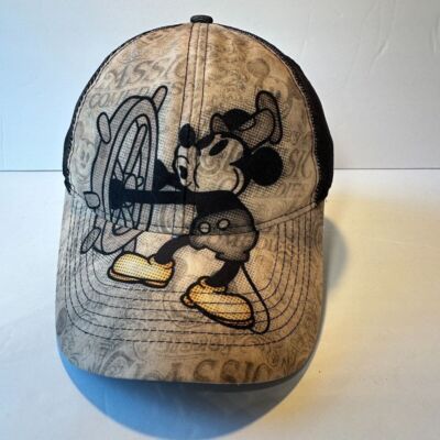 Walt Disney World Parks Steam Boat Mickey Mouse Cap Hat Adjustable Strap-Back-image